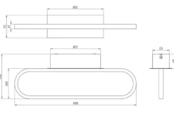 LED Badezimmer Wandleuchte GIANNI in Schwarz - Spiegelleuchte, Breite 40cm