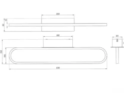 LED Badezimmer Wandleuchte GIANNI in Schwarz - Spiegelleuchte, Breite 60cm