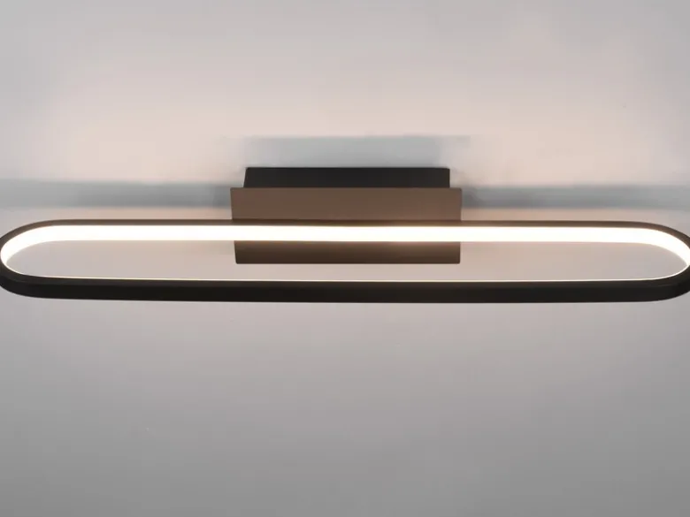 LED Badezimmer Wandleuchte GIANNI in Schwarz - Spiegelleuchte, Breite 60cm