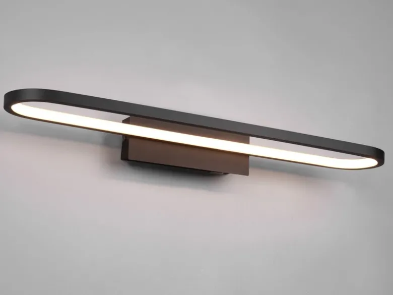 LED Badezimmer Wandleuchte GIANNI in Schwarz - Spiegelleuchte, Breite 60cm