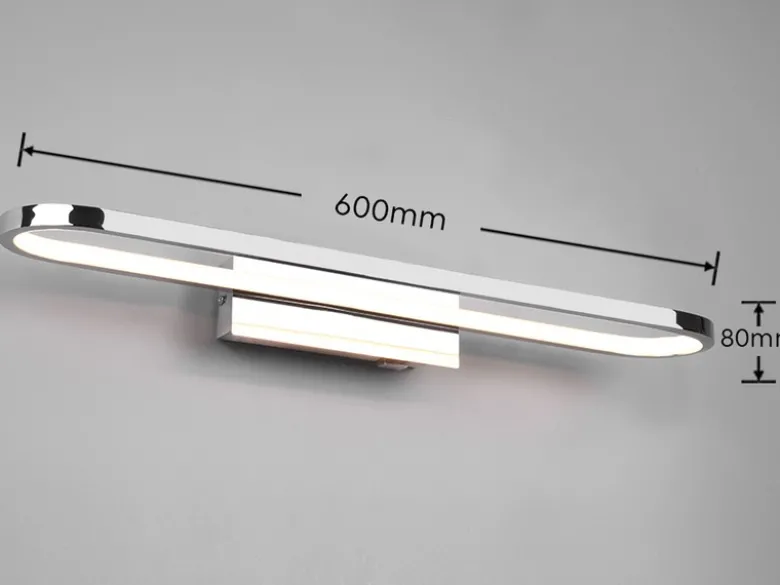 LED Badezimmer Wandleuchte GIANNI in Chrom - Spiegelleuchte, Breite 60cm