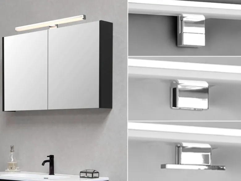 LED Badezimmer Wandleuchte LINO in Chrom - Spiegelleuchte, Breite 40cm