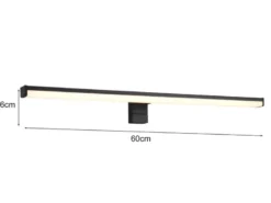 LED Badezimmer Wandleuchte LINO in Schwarz - Spiegelleuchte, Breite 60cm