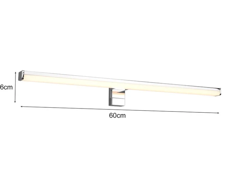 LED Badezimmer Wandleuchte LINO in Chrom - Spiegelleuchte, Breite 60cm