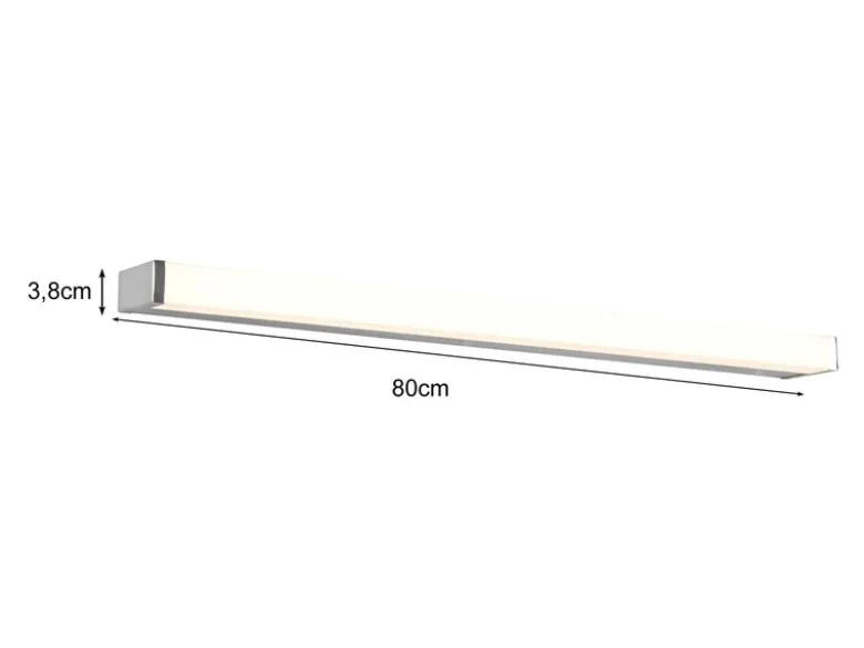 LED Badezimmer Wandleuchten 2er Set in Chrom - Spiegelleuchten, Breite 80cm