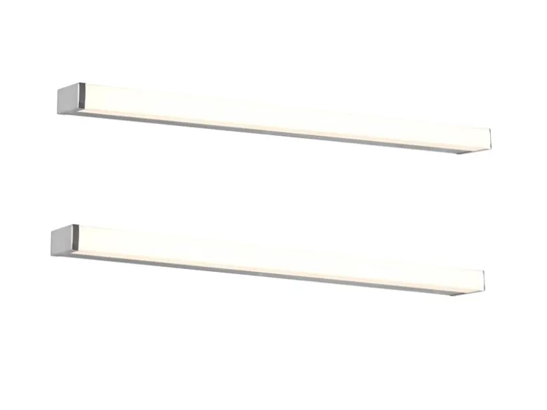 LED Badezimmer Wandleuchten 2er Set in Chrom - Spiegelleuchten, Breite 80cm