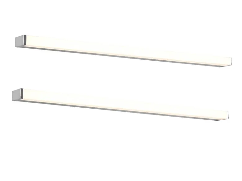 LED Badezimmer Wandleuchten 2er Set in Chrom - Spiegelleuchten, Breite 120cm