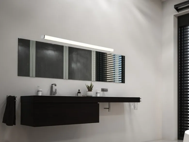 LED Badezimmer Wandleuchten 2er Set in Chrom - Spiegelleuchten, Breite 120cm