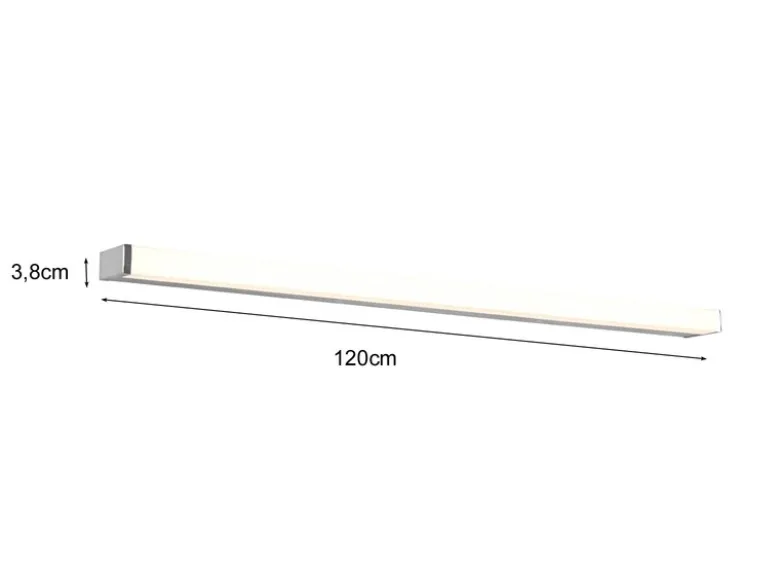 LED Badezimmer Wandleuchten 2er Set in Chrom - Spiegelleuchten, Breite 120cm