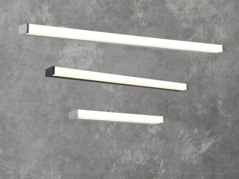 LED Badezimmer Wandleuchten 2er Set in Chrom - Spiegelleuchten, Breite 120cm