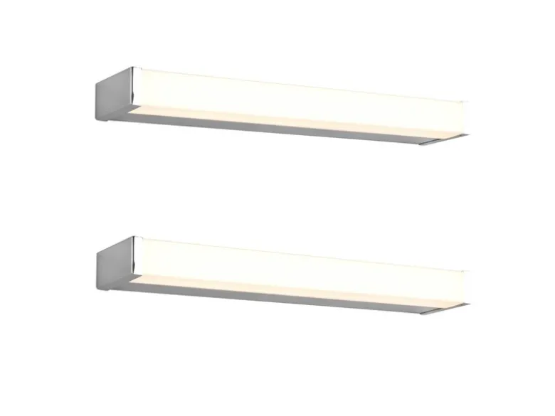 LED Badezimmer Wandleuchten 2er Set in Chrom - Spiegelleuchten, Breite 42,5cm