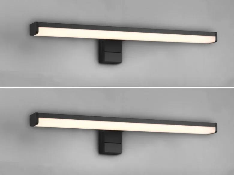 LED Badezimmer Wandleuchten 2er Set in Schwarz - Spiegelleuchten, Breite 40cm
