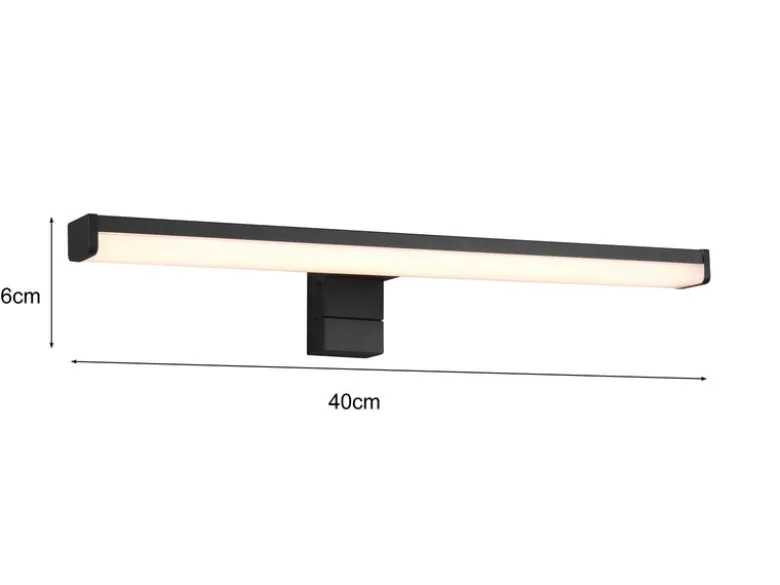 LED Badezimmer Wandleuchten 2er Set in Schwarz - Spiegelleuchten, Breite 40cm