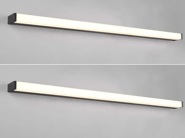 LED Badezimmer Wandleuchten 2er Set in Schwarz - Spiegelleuchten, Breite 120cm
