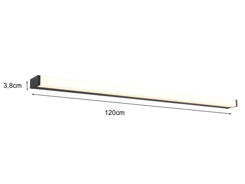 LED Badezimmer Wandleuchten 2er Set in Schwarz - Spiegelleuchten, Breite 120cm