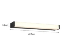 LED Badezimmer Wandleuchten 2er Set in Schwarz - Spiegelleuchten, Breite 42,5cm
