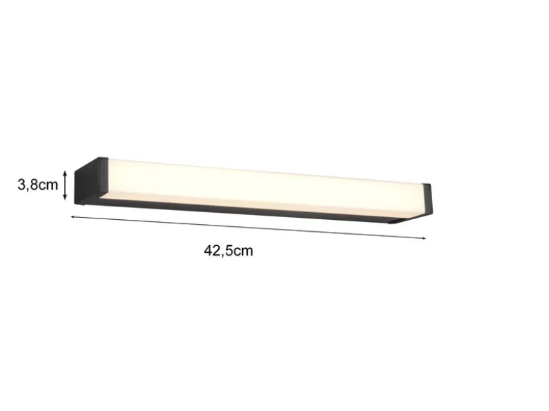 LED Badezimmer Wandleuchten 2er Set in Schwarz - Spiegelleuchten, Breite 42,5cm