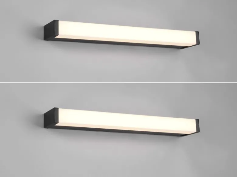LED Badezimmer Wandleuchten 2er Set in Schwarz - Spiegelleuchten, Breite 42,5cm