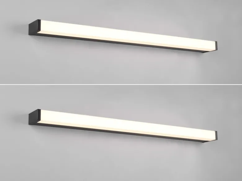 LED Badezimmer Wandleuchten 2er Set in Schwarz - Spiegelleuchten, Breite 80cm