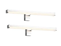LED Badezimmer Wandleuchten 2er Set in Chrom - Spiegelleuchten, Breite 40cm
