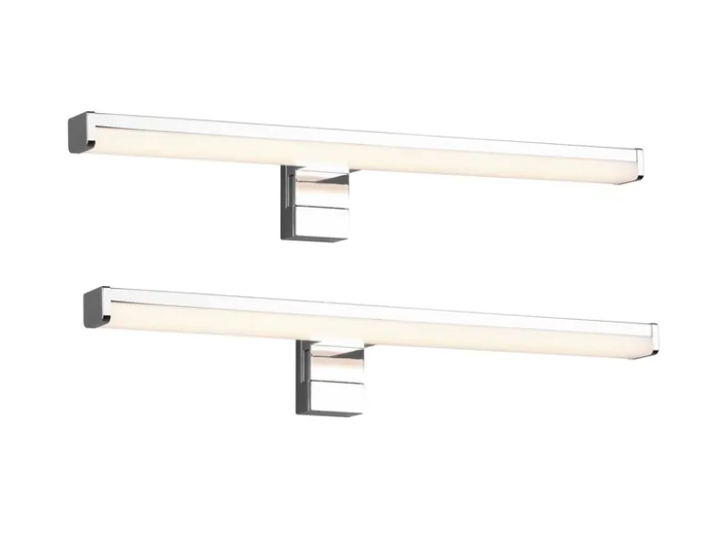 LED Badezimmer Wandleuchten 2er Set in Chrom - Spiegelleuchten, Breite 40cm