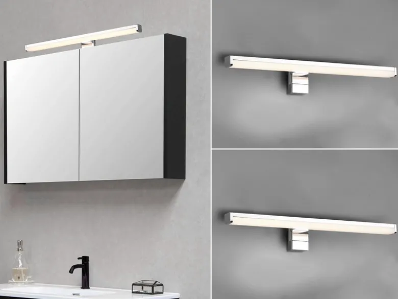 LED Badezimmer Wandleuchten 2er Set in Chrom - Spiegelleuchten, Breite 40cm