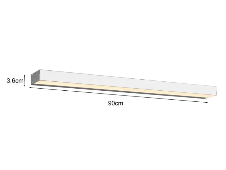 LED Badezimmer Wandleuchte ROCCO Chrom - Up-Down Spiegelleuchte, Breite 90cm