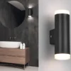 LED Badezimmer Wandleuchte RAY Up and Down in Schwarz - Spiegelleuchte, H:17cm