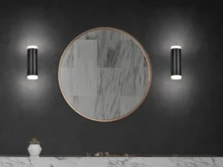 LED Badezimmer Wandleuchte RAY Up and Down in Schwarz - Spiegelleuchte, H:17cm