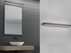 LED Badezimmer Wandleuchte ROCCO Schwarz - Up-Down Spiegelleuchte, Breite 60cm
