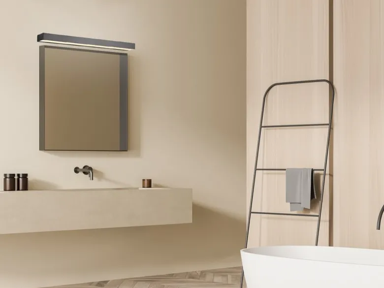 LED Badezimmer Wandleuchte ROCCO Schwarz - Up-Down Spiegelleuchte, Breite 60cm