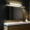 LED Bad Spiegelleuchte ENRICO mit Schalter und 2 Strahlern Schwarz, Breite 60cm