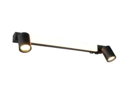 LED Bad Spiegelleuchte ENRICO mit Schalter und 2 Strahlern Schwarz, Breite 60cm