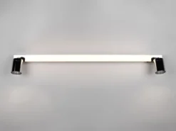 LED Bad Spiegelleuchte ENRICO mit Schalter und 2 Strahlern Chrom, Breite 90cm