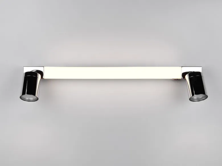 LED Bad Spiegelleuchte ENRICO mit Schalter und 2 Strahlern Chrom, Breite 60cm