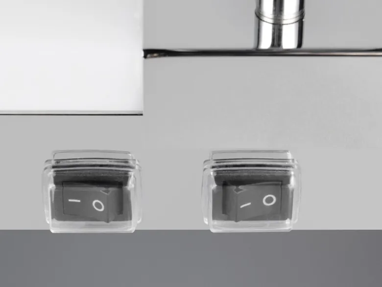 LED Bad Spiegelleuchte mit Schalter & 2 Spots Chrom inkl. GU10 LED, Breite 60cm