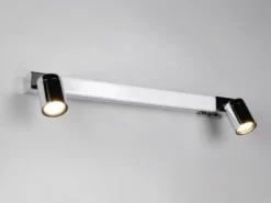 LED Bad Spiegelleuchte mit Schalter & 2 Spots Chrom inkl. GU10 LED, Breite 60cm