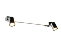 LED Bad Spiegelleuchte mit Schalter & 2 Spots Chrom inkl. GU10 LED, Breite 60cm