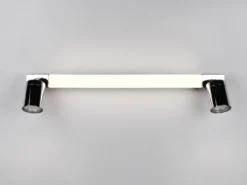 LED Bad Spiegelleuchte mit Schalter & 2 Spots Chrom inkl. GU10 LED, Breite 60cm