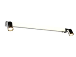 LED Bad Spiegelleuchte mit Schalter & 2 Spots Chrom inkl. GU10 LED, Breite 90cm