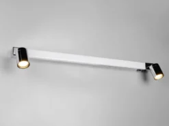 LED Bad Spiegelleuchte mit Schalter & 2 Spots Chrom inkl. GU10 LED, Breite 90cm