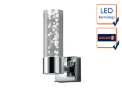 LED BAD Wandleuchte BOLSA Up- light Chrom Acryl Transparent, Höhe 17cm