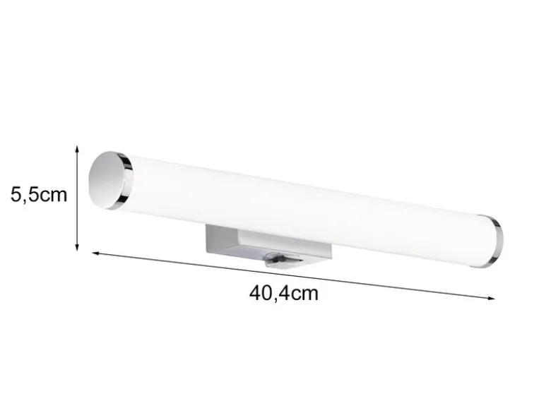 LED Bad Wandleuchte MATTIMO mit Schalter Chrom - Spiegelleuchte, Breite 40cm