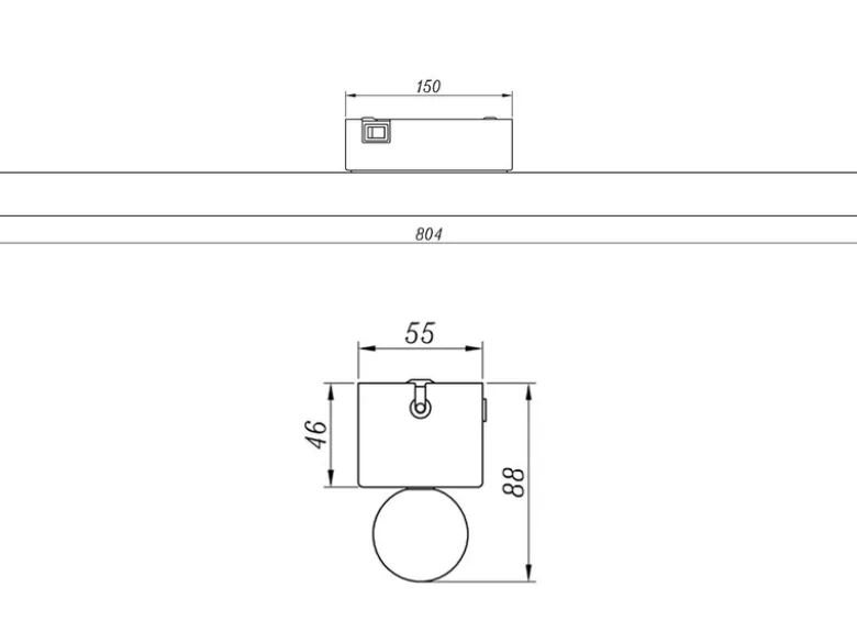LED Bad Wandleuchte MATTIMO mit Schalter Chrom - Spiegelleuchte, Breite 80cm