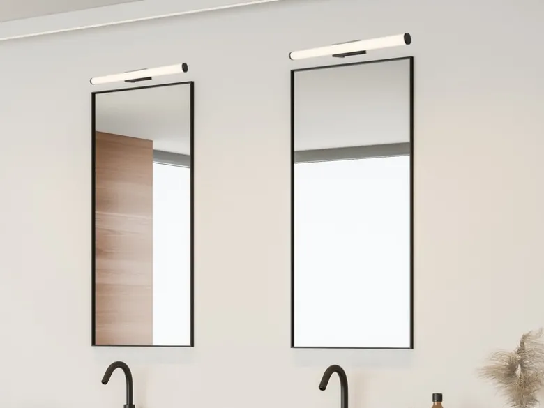 LED Bad Wandleuchte MATTIMO mit Schalter Schwarz - Spiegelleuchte, Breite 60cm