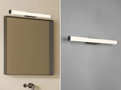LED Bad Wandleuchte MATTIMO mit Schalter Schwarz - Spiegelleuchte, Breite 60cm
