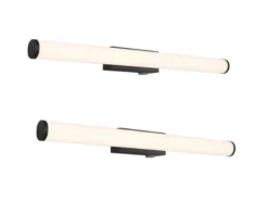 LED Bad Wandleuchten 2er Set mit Schalter Schwarz - Spiegelleuchten, Breite 60cm