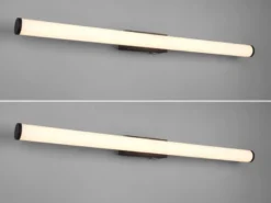 LED Bad Wandleuchten 2er Set mit Schalter Schwarz - Spiegelleuchten, Breite 80cm