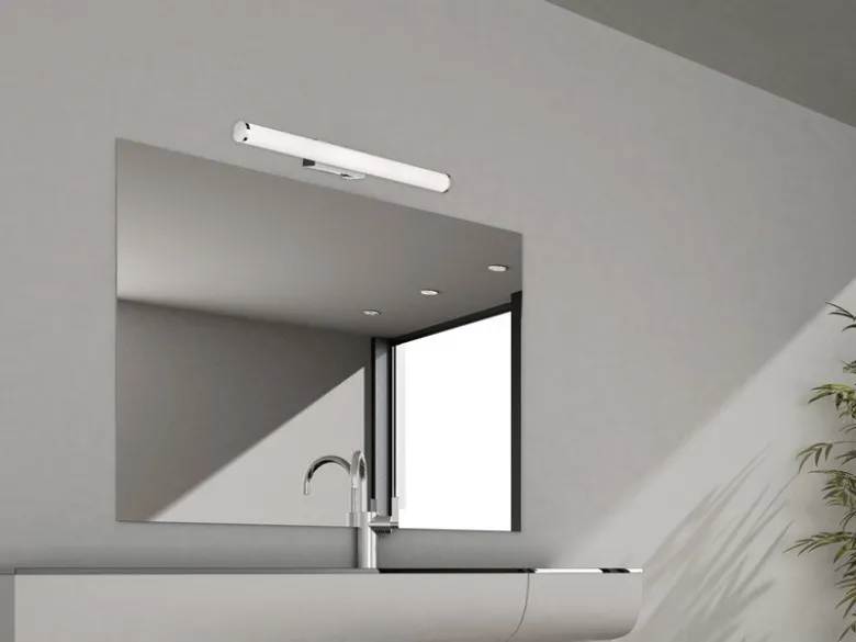 LED Bad Wandleuchten 2er Set mit Schalter Chrom - Spiegelleuchten, Breite 60cm