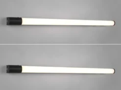 LED Bad Wandleuchten 2er Set mit Steckdose Schwarz - Spiegelleuchten, B: 119cm